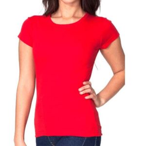 Half Sleeve Red Cotton T-shirts For Girls